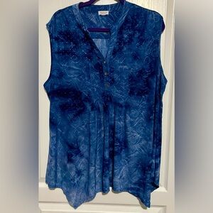 2 FOR $20! Westport Navy Sleeveless Blouse with Embellishments